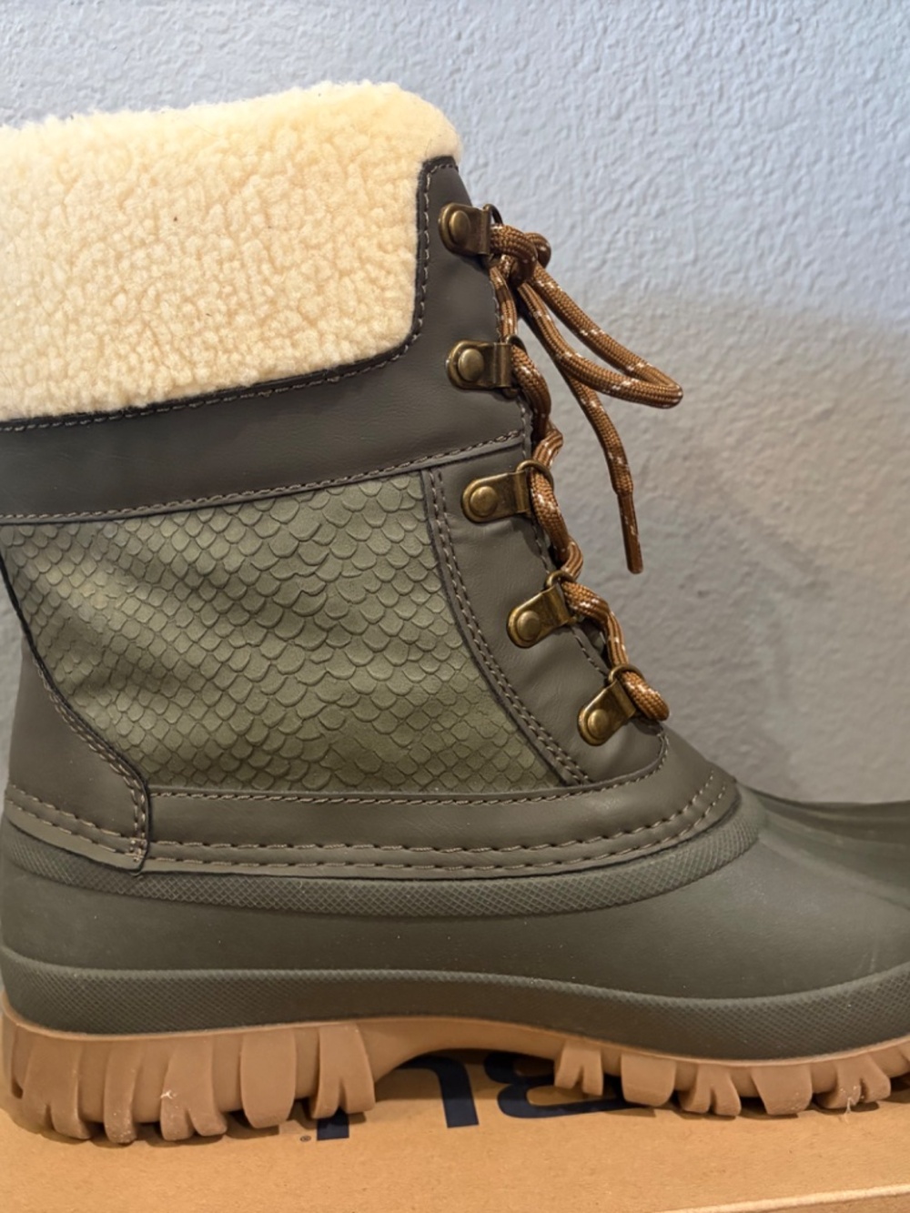 STORM by COUGAR Women's Candela Waterproof Lace-Up Winter Boots Olive Size 9